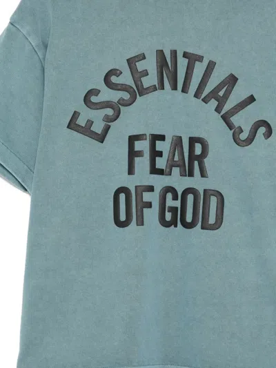 Essentials Logo-print Crew Neck T-shirt In Green