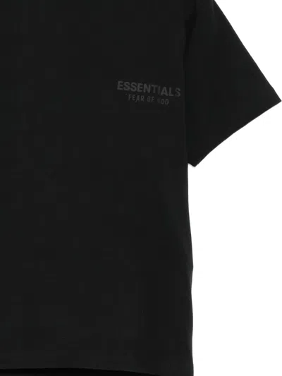 Essentials Logo-print Crew Neck T-shirt In Black