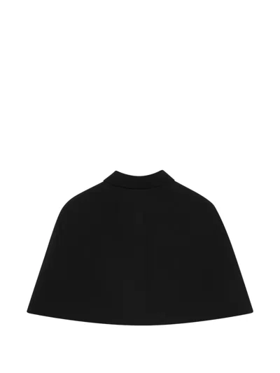Max Mara Button Cape In Black