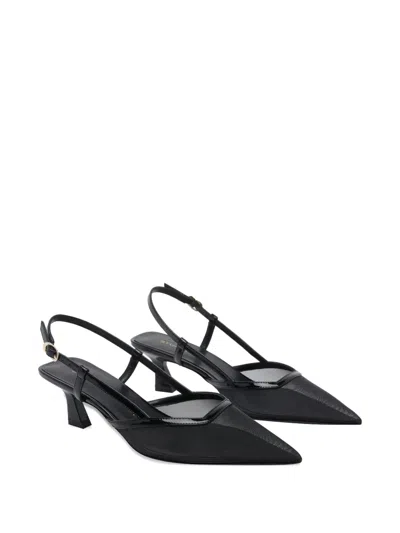 Stuart Weitzman Vinnie Pointed Toe 50mm Slingback In Black