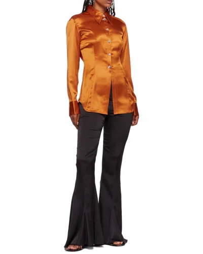 Acne Studios Flared High-waisted Trousers In Black