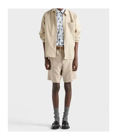 Prada Bermuda Shorts In Neutral