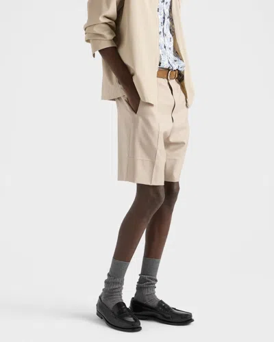 Prada Bermuda Shorts In Neutral