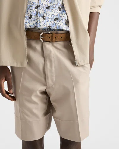 Prada Bermuda Shorts In Neutral