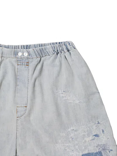 Acne Studios Distressed Shorts In Gray