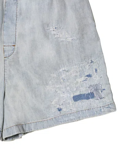 Acne Studios Distressed Shorts In Gray