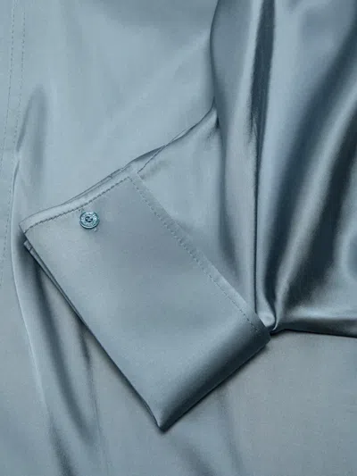 Acne Studios Satin Backless Dress In Blue