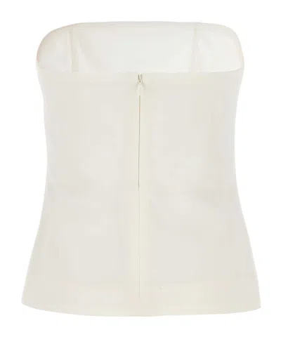 Co Bustier Knit Top In White