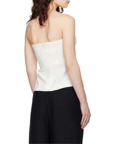 Co Bustier Knit Top In White
