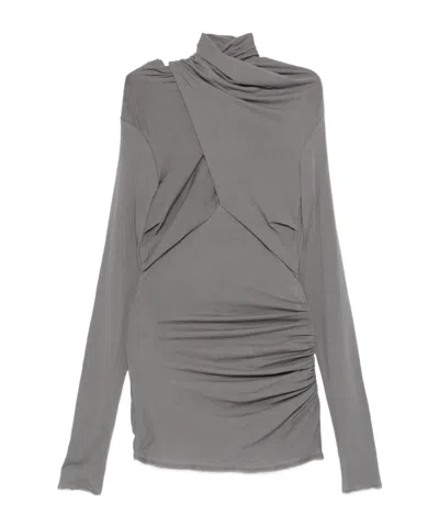 Entire Studios Draped Blouse In Gray