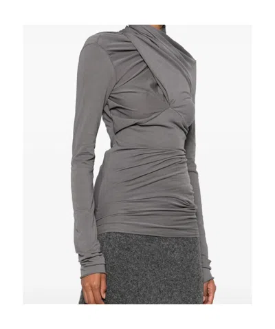 Entire Studios Draped Blouse In Gray