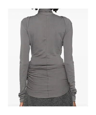 Entire Studios Draped Blouse In Gray