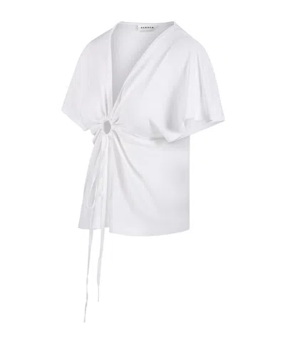 P.a.r.o.s.h . Babygirl Ring Detail Top In White