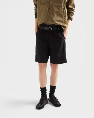 Prada Triangle-patch Shorts In Black