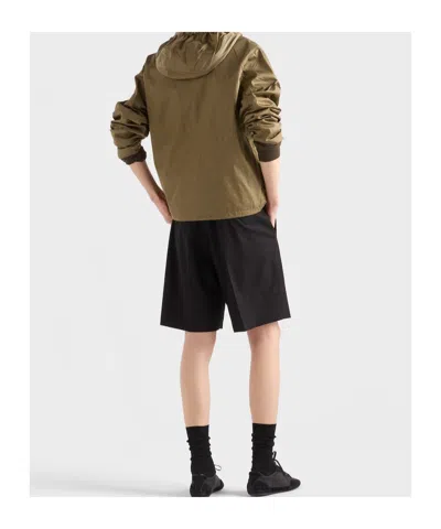 Prada Triangle-patch Shorts In Black