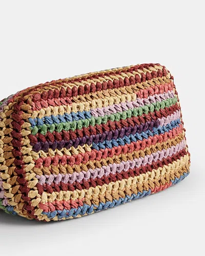 Coach Large Weave Straw Kisslock Frame Bag 27 Multi