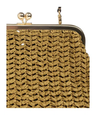 Coach 27 Kisslock Frame Interwoven Tote Bag In Brown