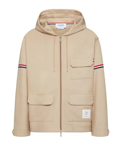 Thom Browne Armband Oversized Parka In Neutral