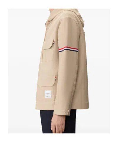 Thom Browne Armband Oversized Parka In Neutral