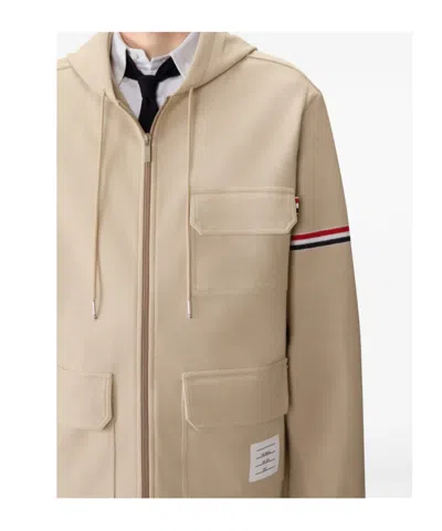 Thom Browne Armband Oversized Parka In Neutral