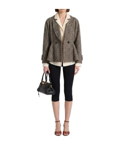 Chloé Wool Chevron Jacket In Brown