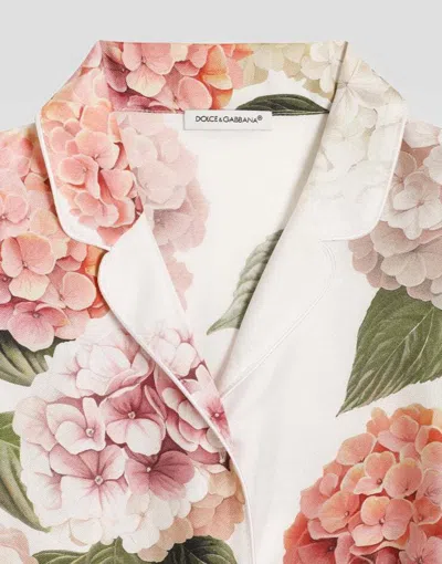 Dolce & Gabbana Hydrangea-print Vanity Twill Shirt In Multi