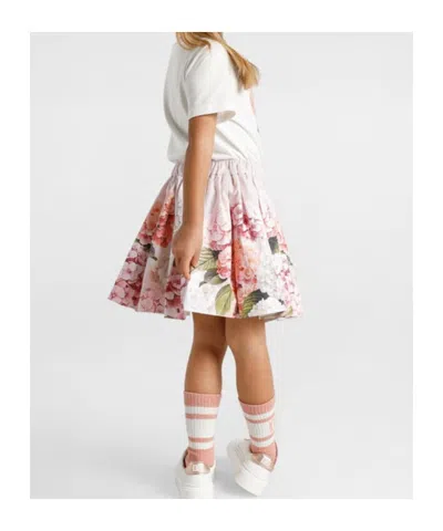 Dolce & Gabbana Hydrangea-print Canvas Skirt In Pink