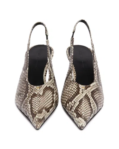 Khaite Bella Low Python-print Pumps In Brown