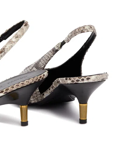Khaite Bella Low Python-print Pumps In Brown