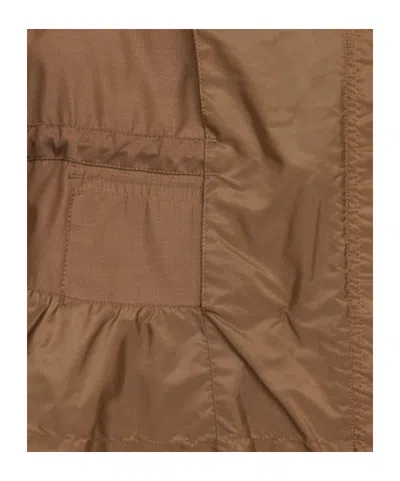 Moncler Womens Open Beige Adenium Hooded Shell-panelled Jacket In Brown