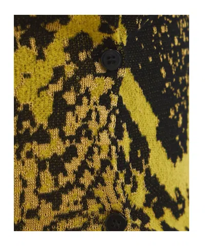 Attico Python Jacquard Cardigan Sweaters And Cardigans Yellow In Multi