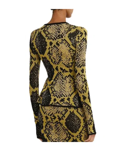 Attico Python Jacquard Cardigan Sweaters And Cardigans Yellow In Multi