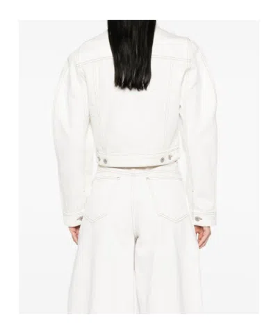 Jacquemus Long-sleeve Denim Jacket In White