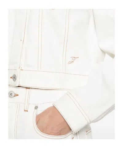 Jacquemus Long-sleeve Denim Jacket In White