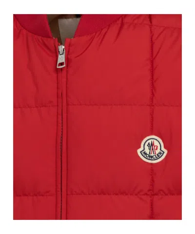 Moncler Elberton Tech Square-quilted Down Vest In Red