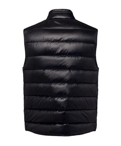 Moncler High Collar Puffer Quilted Sleeveless Jacket In Black
