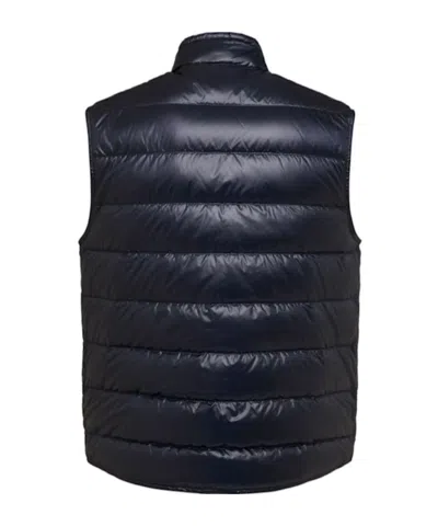 Moncler High Collar Puffer Quilted Sleeveless Jacket In Black