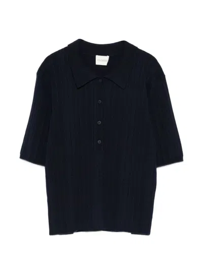 Closed Blue Solid Shirt Collar Polo In Blue