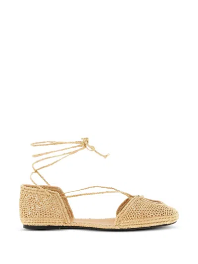 Odissi Lima Rafia Espadrilles In Gold