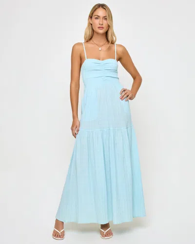 L*space Lspace Mallorca Smocked Cover-up Maxi Dress In Blue