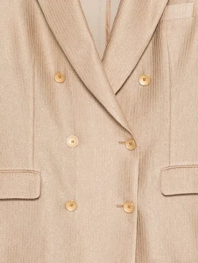 Tagliatore Double-breasted Blazer In Neutral