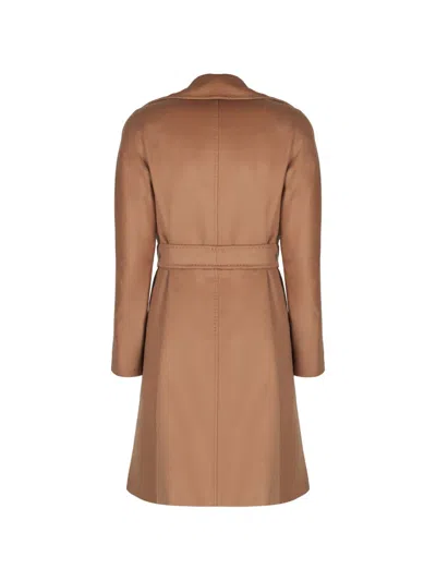 Max Mara Belted Coat In Neutral
