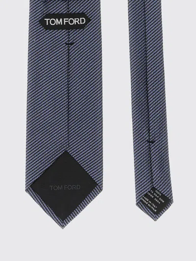 Tom Ford Blue Jacquard Pattern Tie In Blue