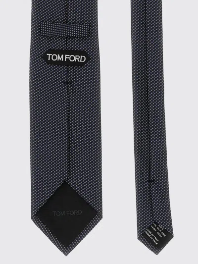 Tom Ford Blue Jacquard Pattern Tie In Blue