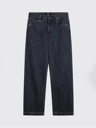 Fendi Ff Inner Jeans In Blue