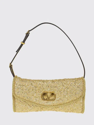 Valentino Garavani Mini Structured Handbag With Signature Detailing In Gold