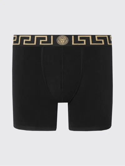 Versace Greek Key Jersey Boxer Briefs In Black