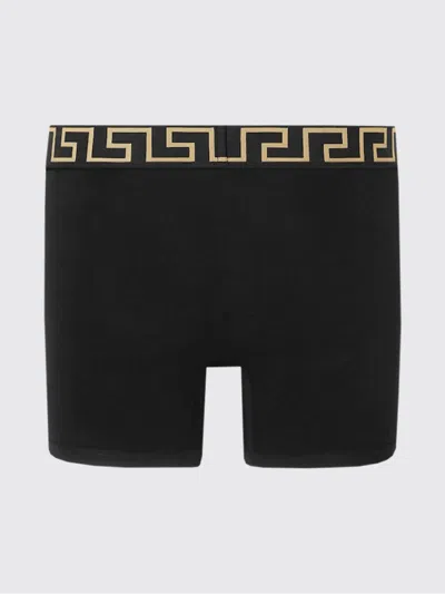 Versace Greek Key Jersey Boxer Briefs In Black