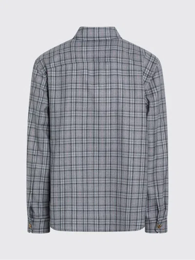 Versace Wool Shirt Featuring Embroidery Button Cuffs In Gray