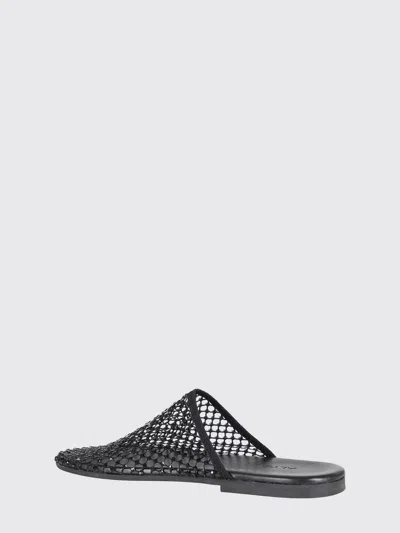 Alysi Slide Mule Sandal Rhinestone Mesh Flat Sole In Black